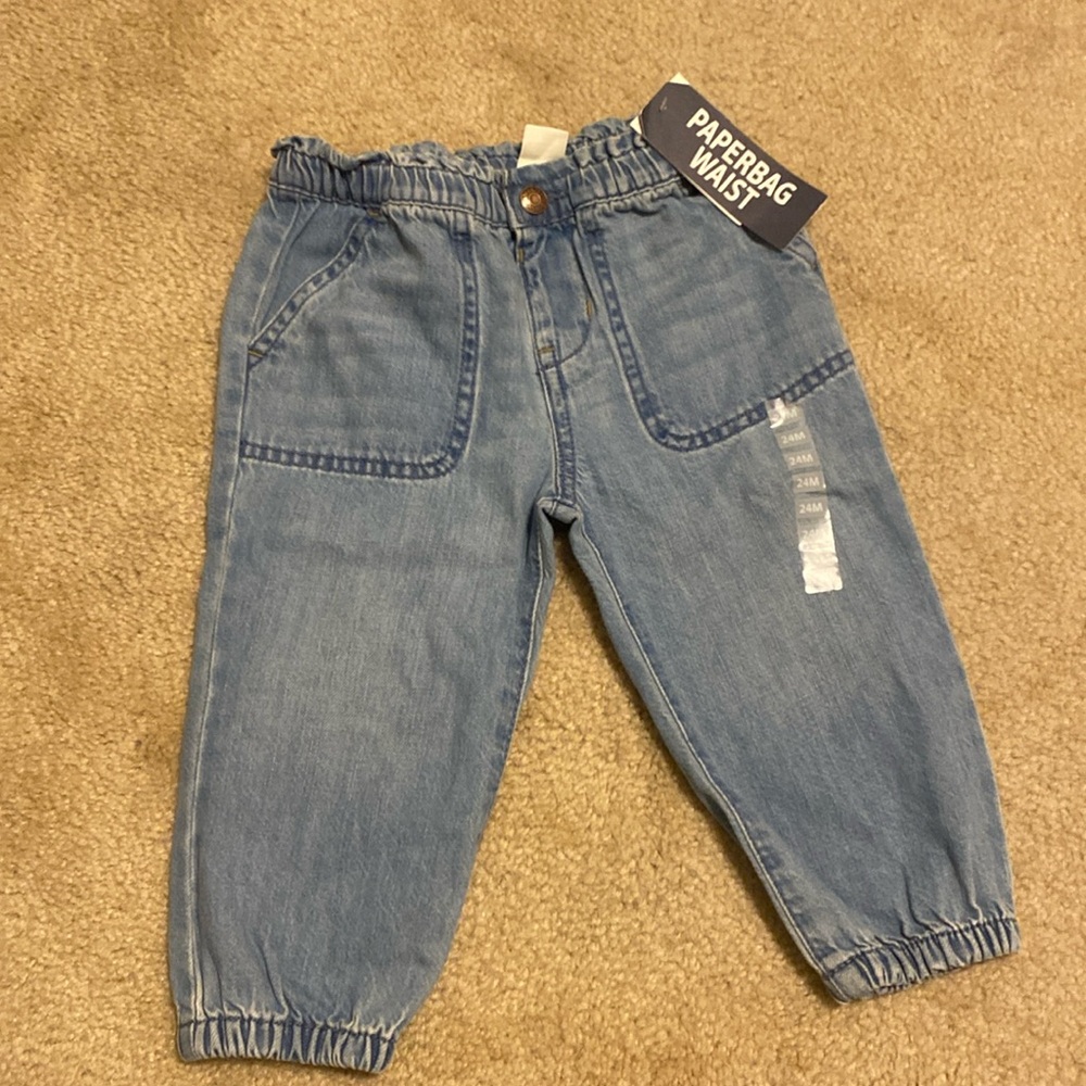 NWT! Toddler Paper bag Waist Jeans